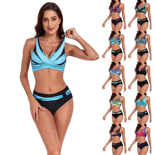 New Beach Split Swimsuit Summer Lady Sexy Halter Bikini in multiple colors.