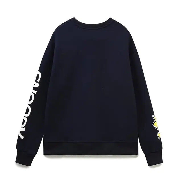 Women's fashion printing basic sweatshirt with long sleeves and unique prints.